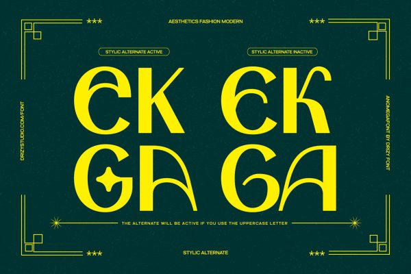 Anomega – A Display High-contrast Sans Serif Font