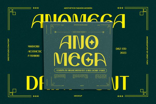 Anomega – A Display High-contrast Sans Serif Font