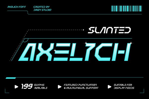 Axelich – Futuristic Display Machine Font