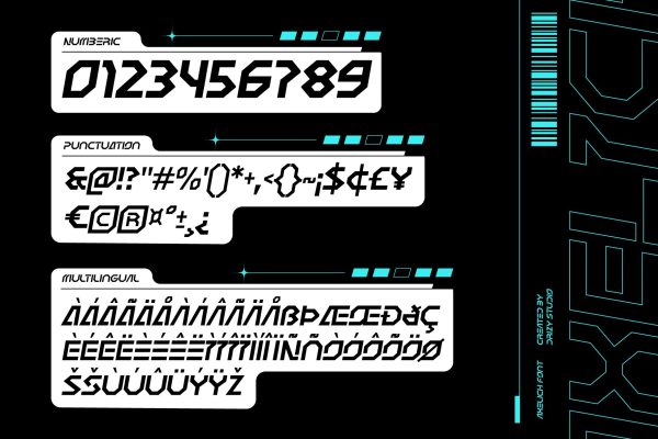 Axelich – Futuristic Display Machine Font