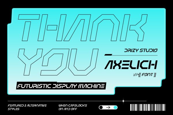 Axelich – Futuristic Display Machine Font