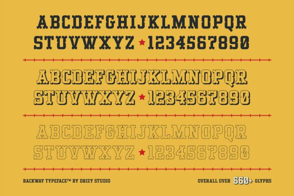 Backway – Extrude Western Slab Font