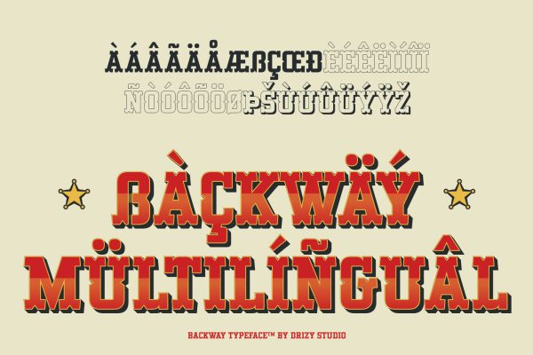 Backway – Extrude Western Slab Font