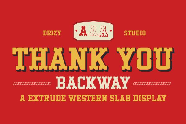 Backway – Extrude Western Slab Font