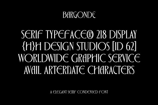 Bargonde | Elegant Serif Condensed Font