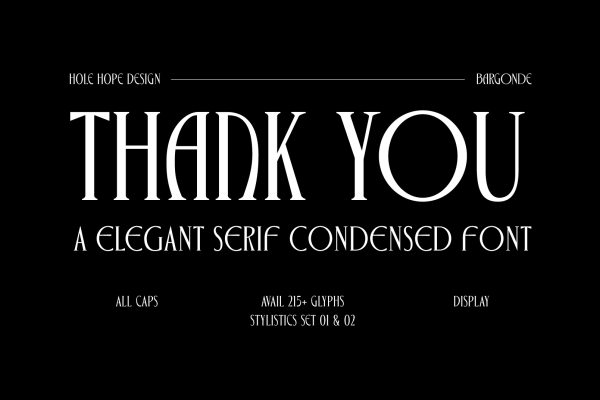 Bargonde | Elegant Serif Condensed Font