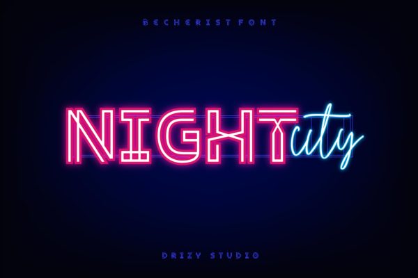 Becherist – Decorative Inline Font