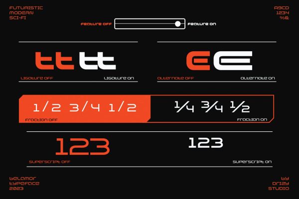 Belamor – Futuristic Variable Typeface Font