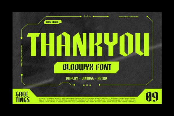 Blodwyx – Sharp Calligraphy Blackletter Font