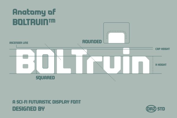 Boltruin – SciFi Futuristic Display Font