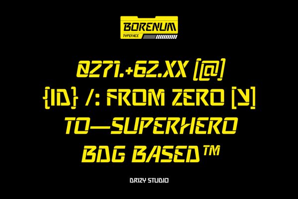 Borenum – Modern Stencil Font Display Font