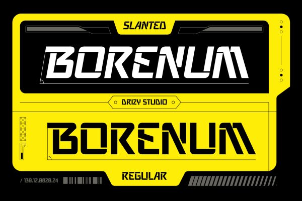 Borenum – Modern Stencil Font Display Font