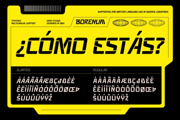 Borenum – Modern Stencil Font Display Font