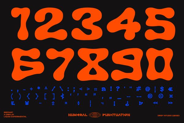 Bredast – Experimental Liquid Font