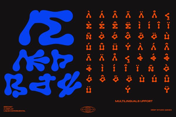 Bredast – Experimental Liquid Font