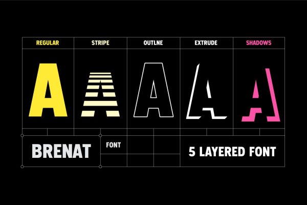 Brenat – Layered Sans Serif Font