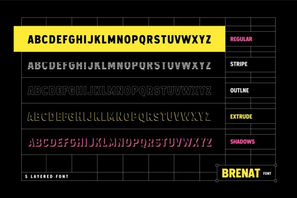 Brenat – Layered Sans Serif Font