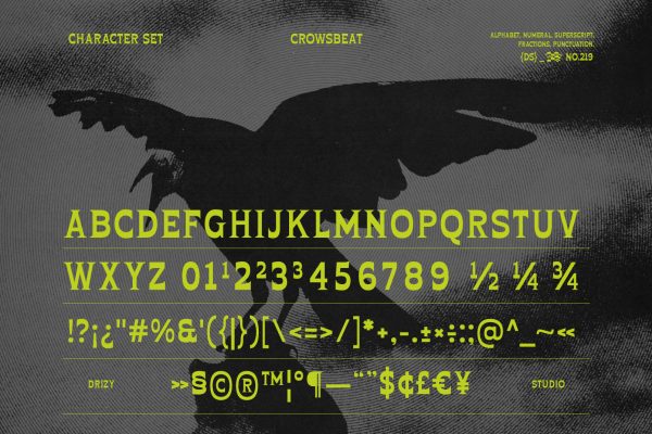 Crowsbeat – Reversed Contrast Horror Font