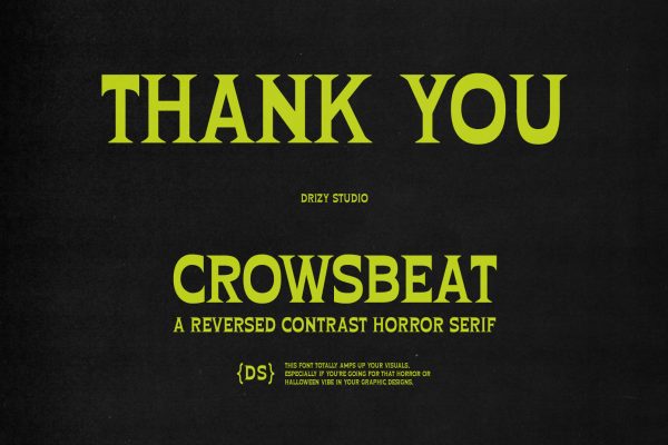 Crowsbeat – Reversed Contrast Horror Font