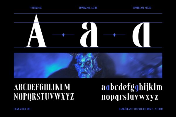 Darkella – Retro Gothic Display Serif Font