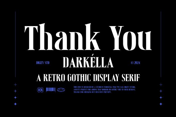 Darkella – Retro Gothic Display Serif Font