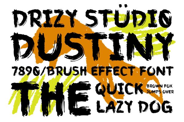 Dustiny – Decorative Brush Sans Serif Font