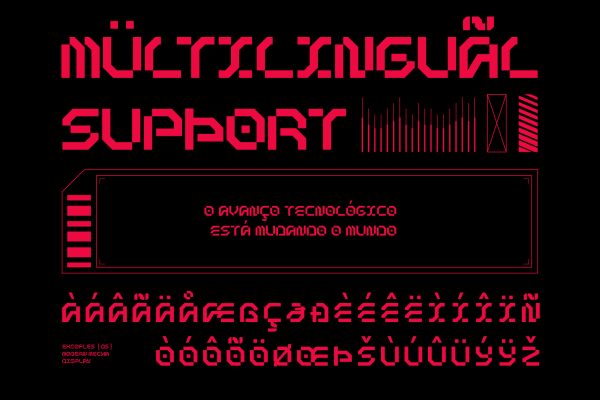 Excofles – Modern Mecha Display Font