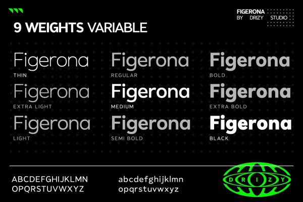 Figerona – Geometric Variable Typeface