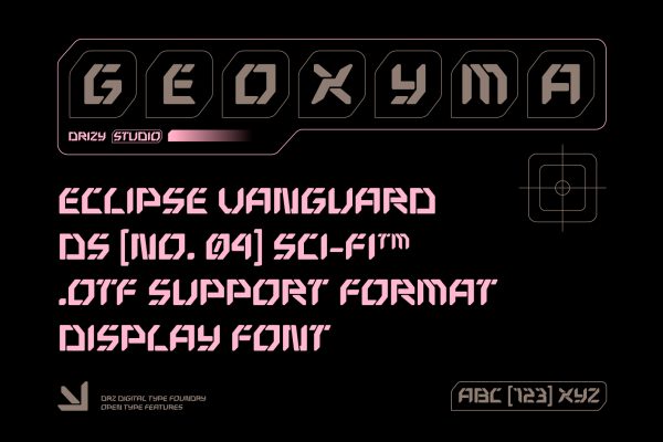 Geoxyma – Futuristic Stencil Font