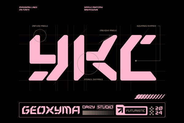 Geoxyma – Futuristic Stencil Font