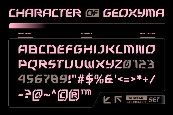 Geoxyma – Futuristic Stencil Font