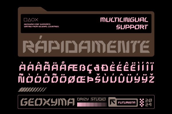 Geoxyma – Futuristic Stencil Font