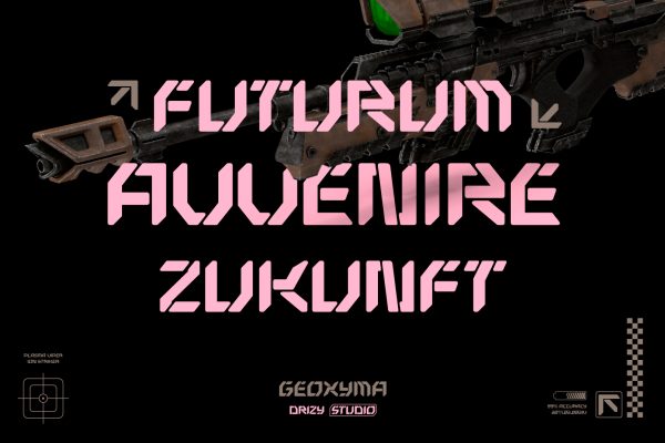 Geoxyma – Futuristic Stencil Font