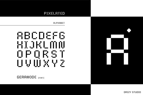 Geranode – Techno Display Pixel Font