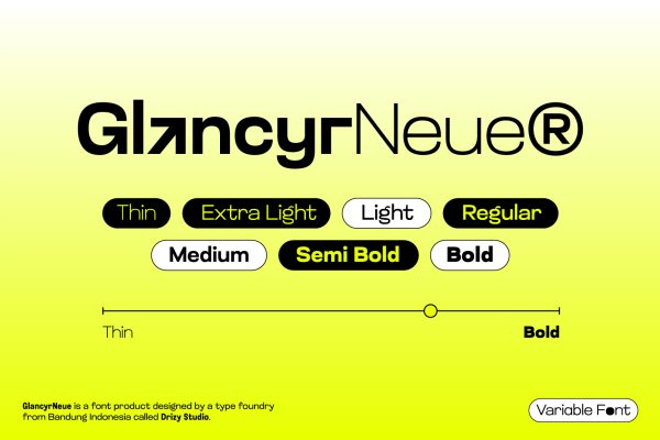 GlancyrNeue – Modern Geometric Industrial Font