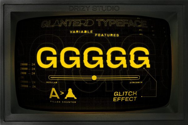 Glanterd – Variable Glitch Typeface Font