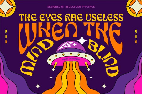 Glascen – Retro Psychedelic Typeface Font