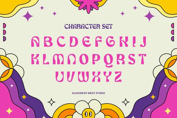 Glascen – Retro Psychedelic Typeface Font