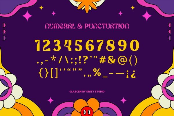 Glascen – Retro Psychedelic Typeface Font