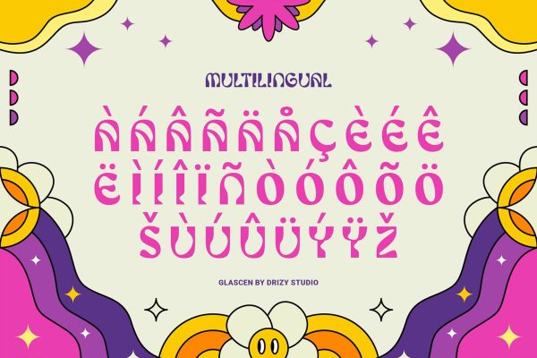 Glascen – Retro Psychedelic Typeface Font