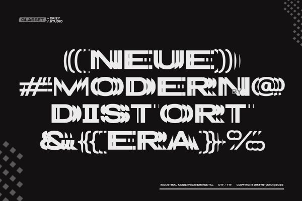 Glasset – Experimental Distort Typeface