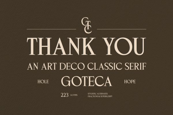 Goteca | Art Deco Classic Serif Font