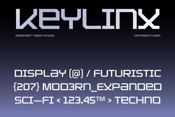 Keylinx – Futuristic SciFi Display Font