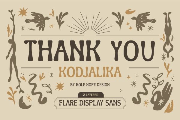 Kodjalika – Flare Display Sans Serif Font