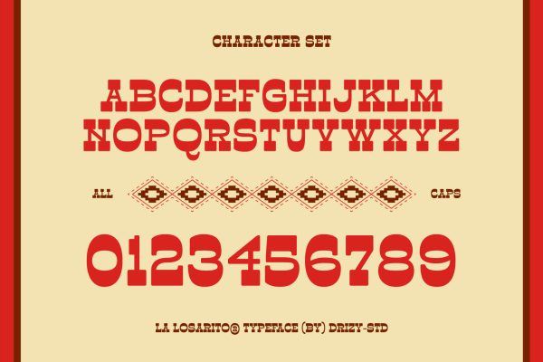 La Losarito – Reverse Contrast Western Font