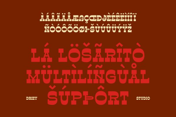 La Losarito – Reverse Contrast Western Font