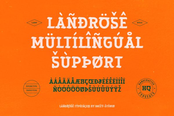 Landrose – Caligraphic Display Serif Font