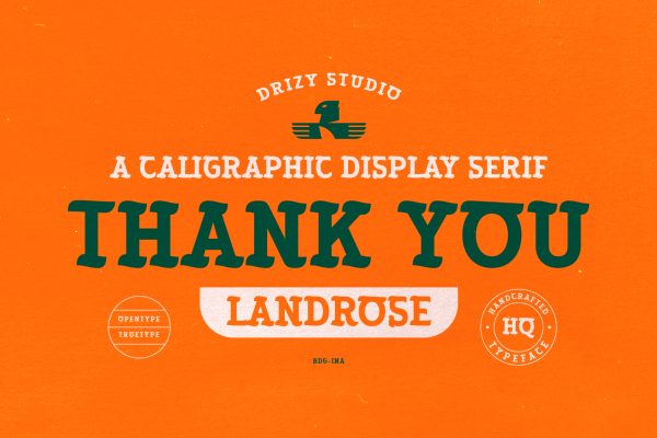 Landrose – Caligraphic Display Serif Font