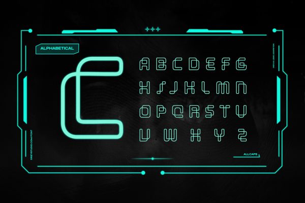 Noligas – Display Futuristic Outline Font