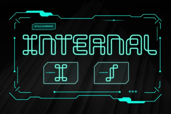 Noligas – Display Futuristic Outline Font